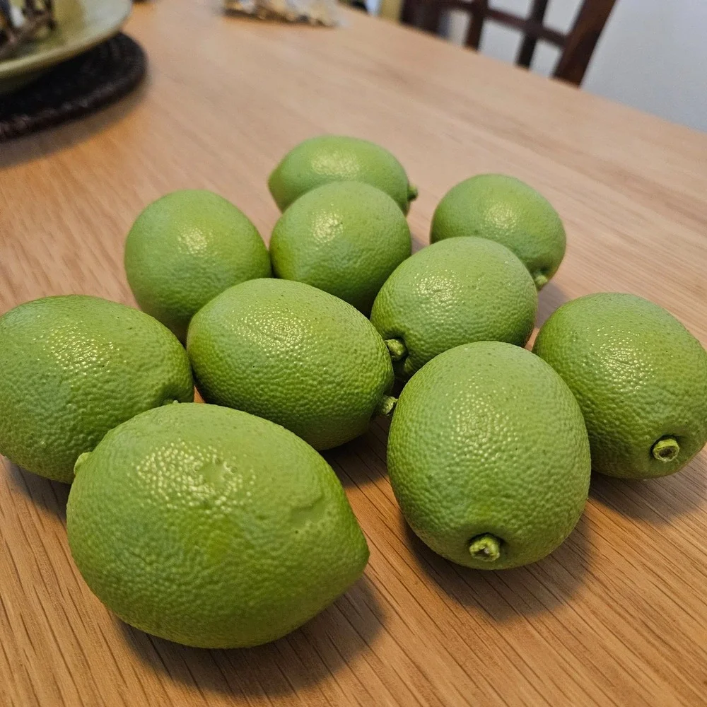 Lot Of 10 Artificial Faux Plastic Limes Realistic Home Decor Prop Staging